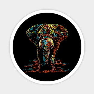 Abstract colourful elephant Magnet